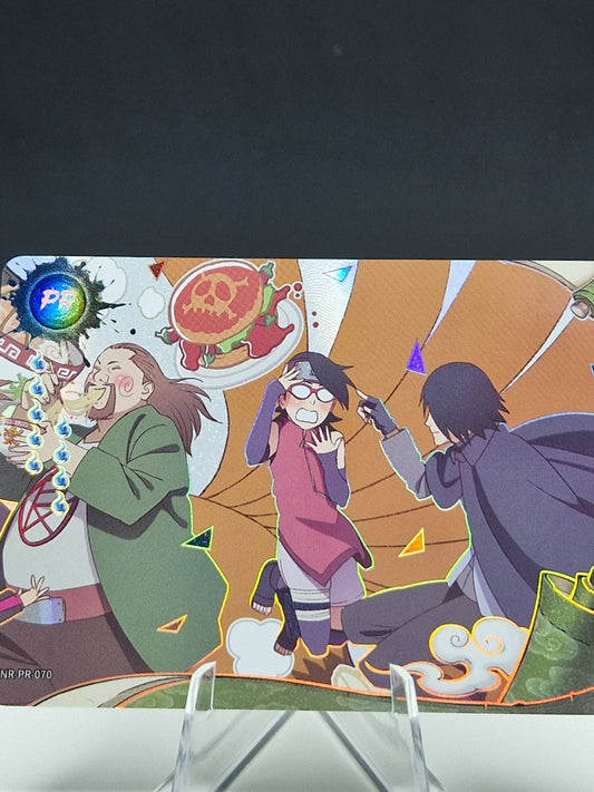 NR-PR-070 Choji Akimichi, Sarada Uchiha & Sasuke Uchiha